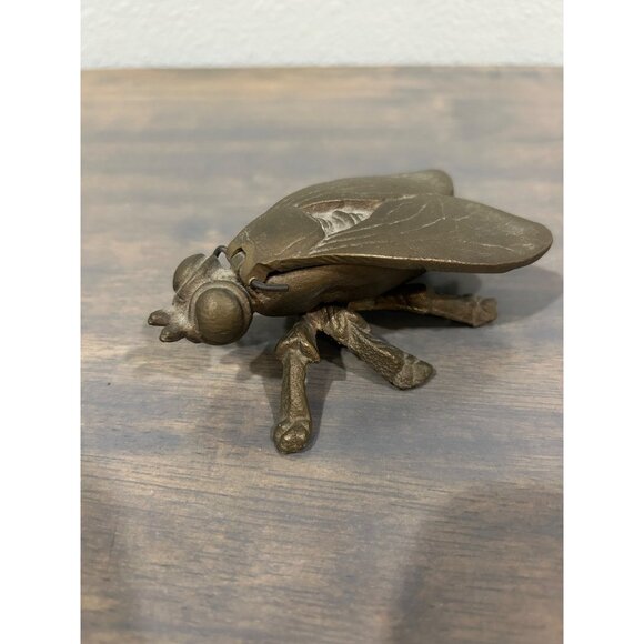 Vintage Brass Fly Ashtray Trinket Box - Picture 1 of 8